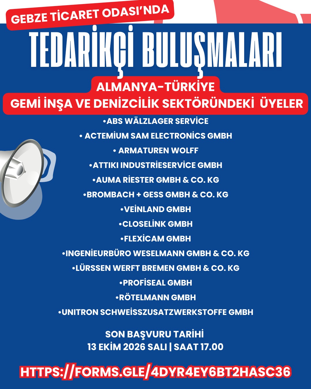 🇹🇷🇩🇪 ALMANYA–TÜRKİYE GEMİ İNŞA VE DENİZCİLİK SEKTÖRÜ TEDARİKÇİ BULUŞMALARI