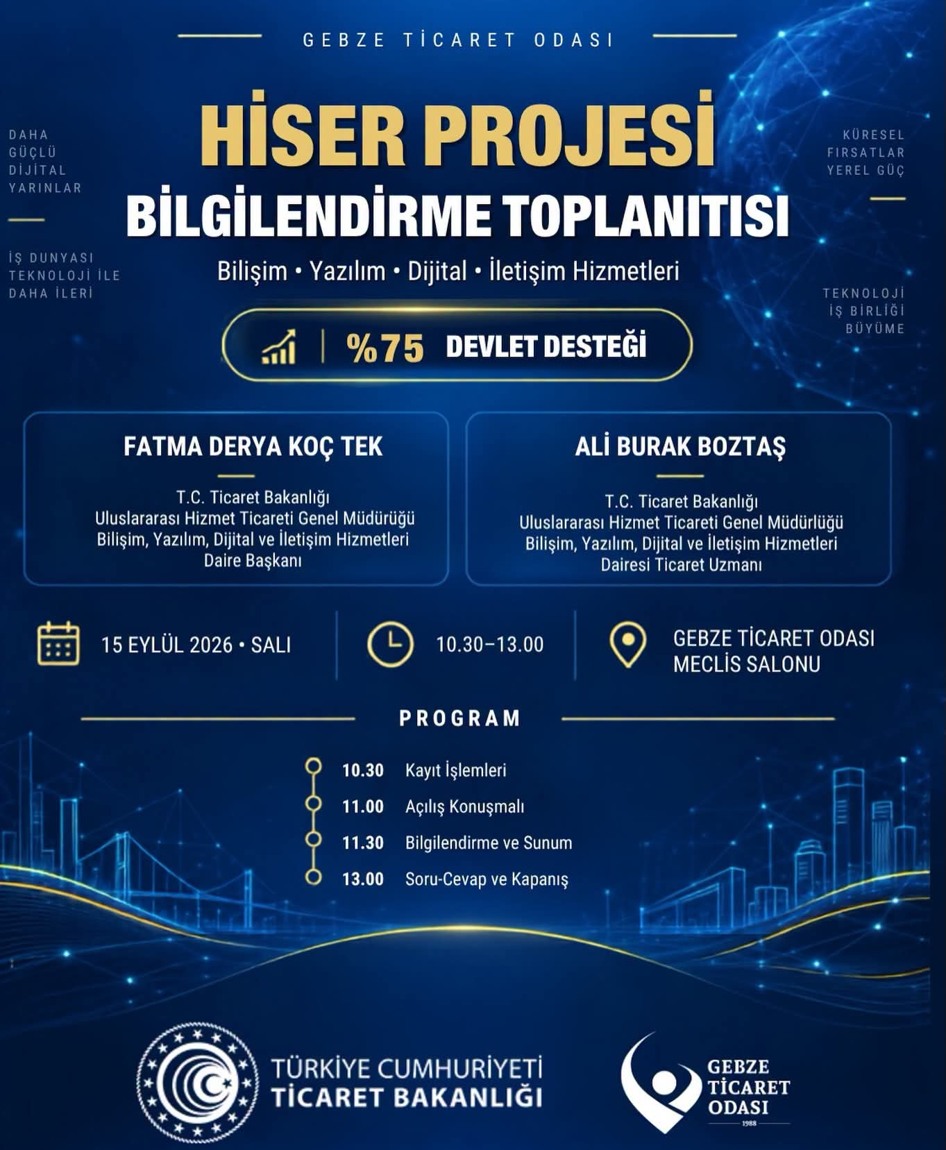 HİSER (Hizmet Sektörü Rekabet Gücünün Artırılması) Projesi Bilgilendirme Toplantısı Daveti
