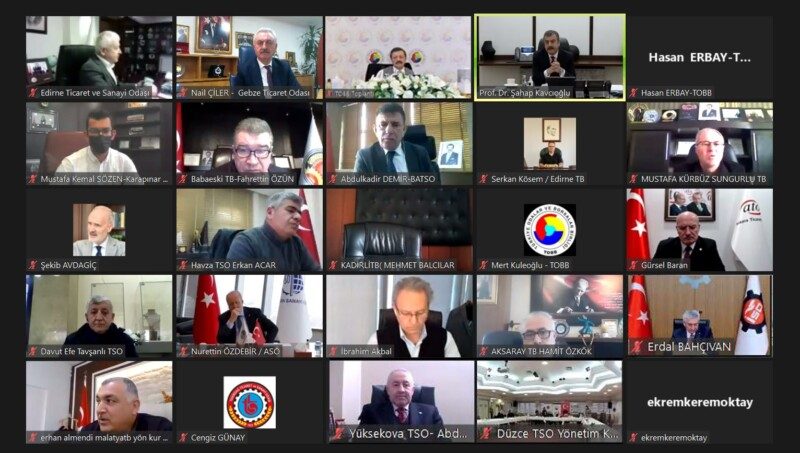 Oda ve Borsalar ve Merkez Bankası Başkanı ile gerçekleşen Online istişare  Toplantısına Katıldık