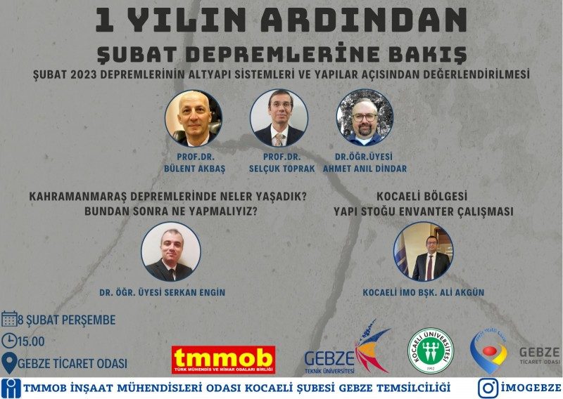 Şubat 2023 Depremlerinin Altyapı Sistemleri ve Yapılar açısından değerlendirilmesi konulu panel  hakkında