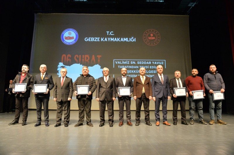Asrın Felaketi'nde, Asrın Dayanışması'nı gösteren kurum ve kuruluşlarımıza Teşekkür Belgesi Takdim Törenine Katıldık
