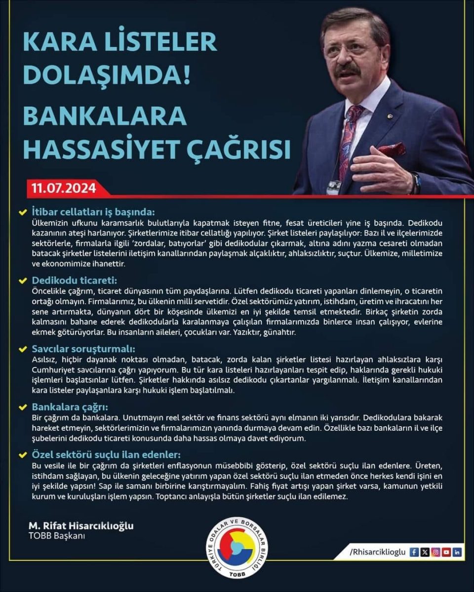 KARA LİSTELER DOLAŞIMDA! BANKALARA HASSASİYET ÇAĞRISI