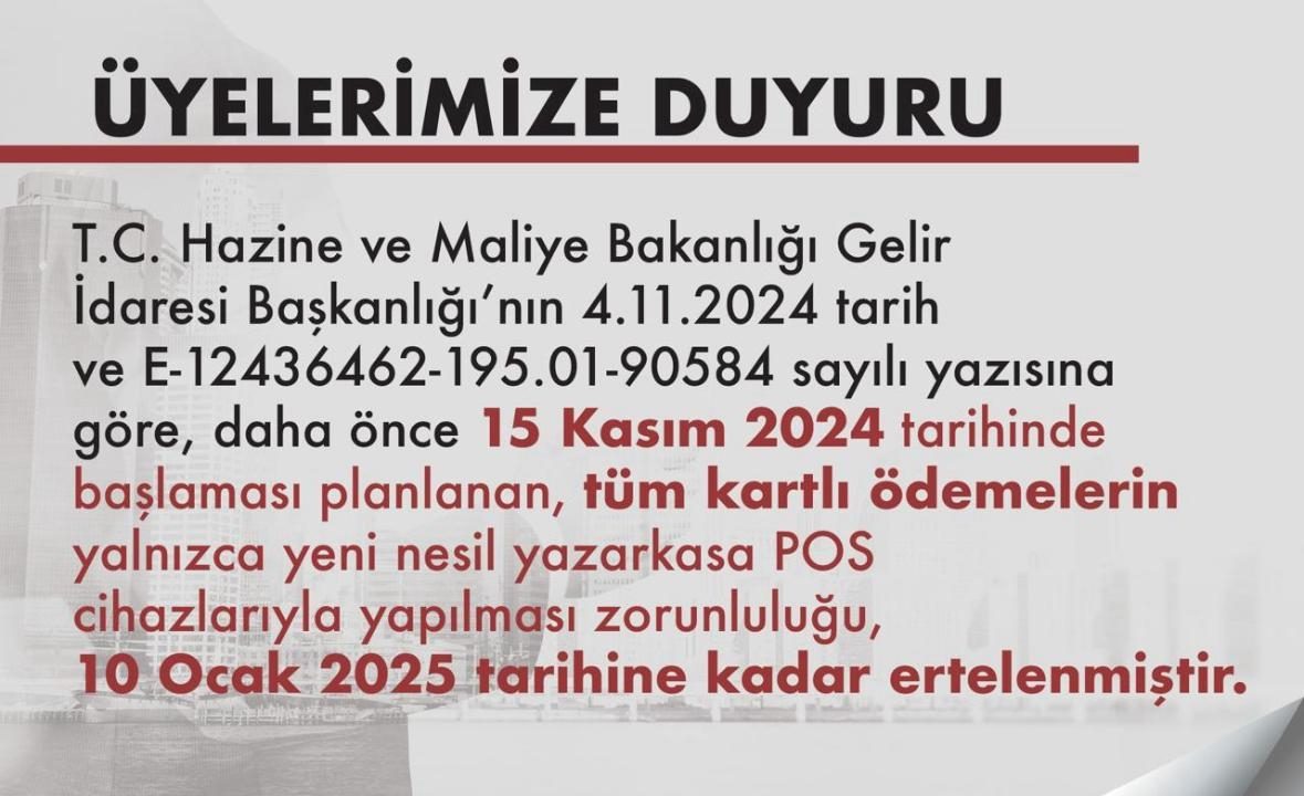 ÜYELERİMİZE DUYURU