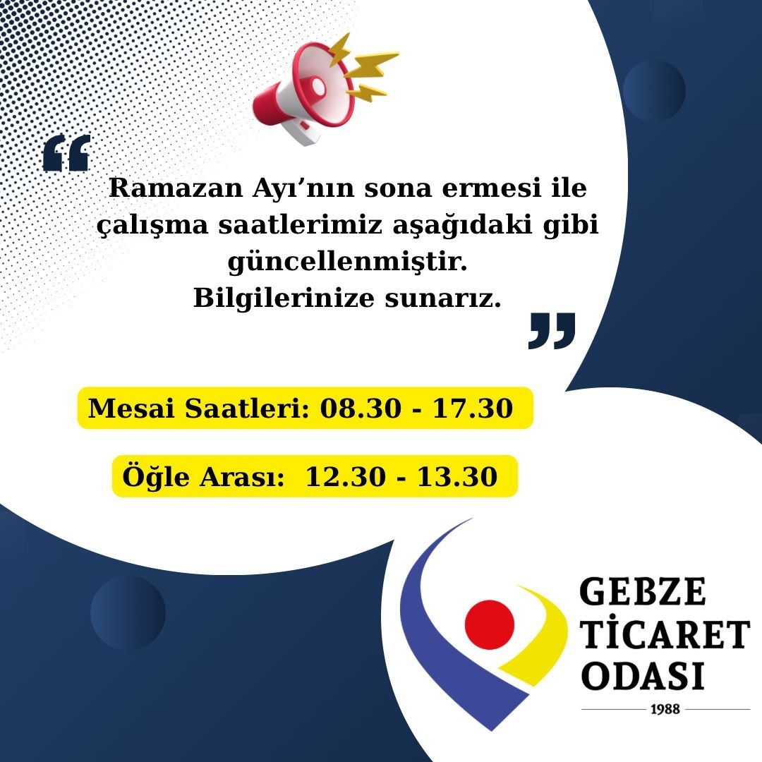 MESAİ SAATLERİMİZ.