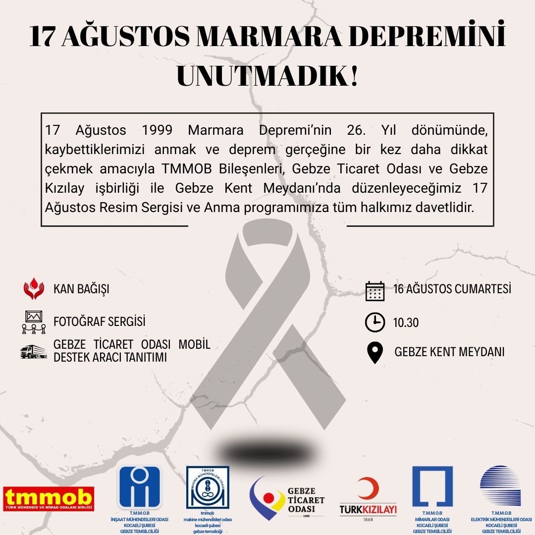 17 AĞUSTOS MARMARA DEPREMİNİ UNUTMADIK!