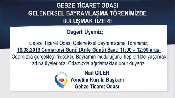 Geleneksel Bayramlaşma Törenimizde Buluşmak Üzere...
