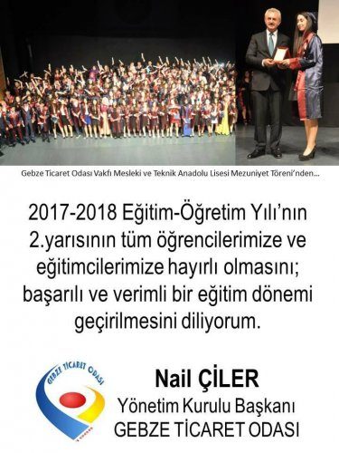 <div>Yönetim Kurulu Başkanımız Nail ÇİLER'in, Eğitim-Öğretim Yılı'nın 2. Yarısının Başlamasına İlişkin Mesajı</div>