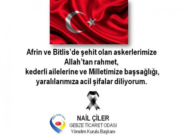 <div>Yönetim Kurulu Başkanımız NAİL ÇİLER'in Şehitlerimiz İçin Başsağlığı Mesajı</div>