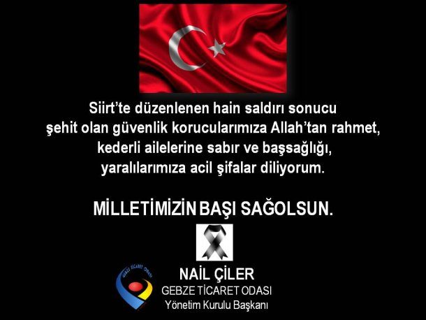 <div>Yönetim Kurulu Başkanımız NAİL ÇİLER'in Başsağlığı Mesajı</div>