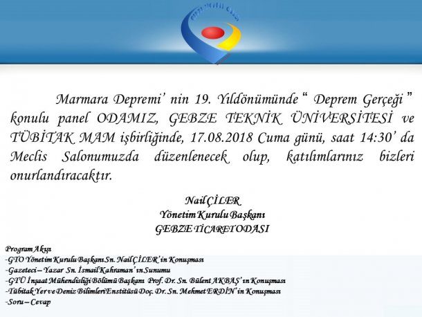 17 Ağustos Paneline Davet