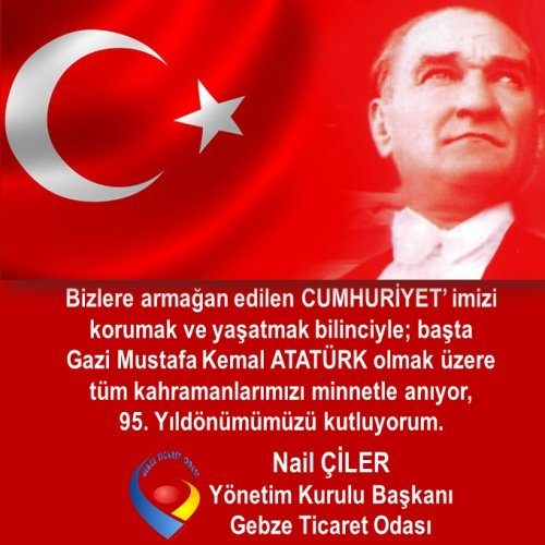 BAŞKANIMIZ NAİL ÇİLER İN 29 EKİM CUMHURİYET BAYRAMI MESAJI