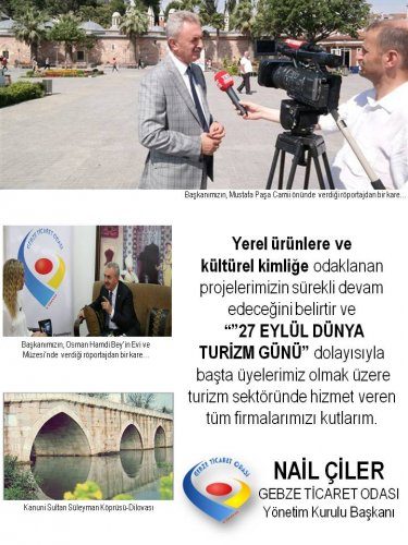 Yönetim Kurulu Başkanımız NAİL ÇİLER, 27 Eylül Dünya Turizm Günü nü Kutladı