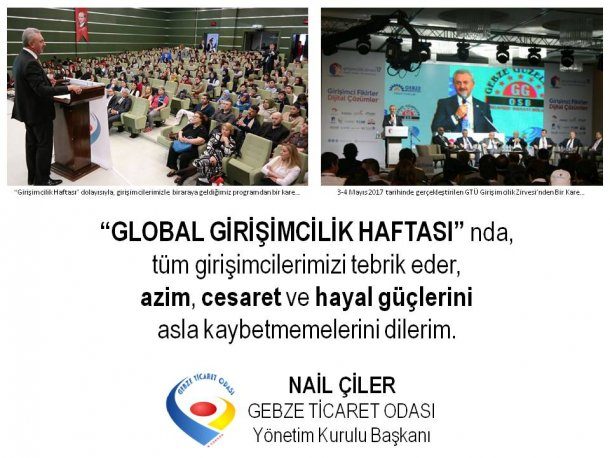 Yönetim Kurulu Başkanımız NAİL ÇİLER, GLOBAL GİRİŞİMCİLİK HAFTASI nı Kutladı.
