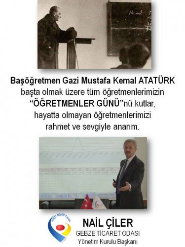 Yönetim Kurulu Başkanımız NAİL ÇİLER, 24 KASIM ÖĞRETMENLER GÜNÜ nü Kutladı