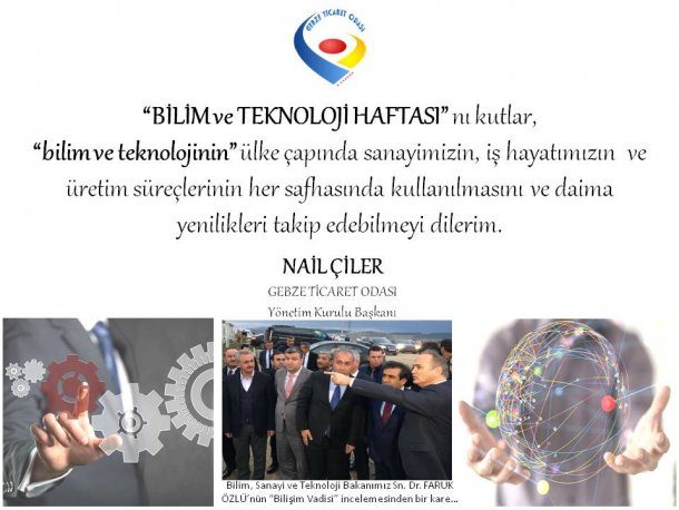 Yönetim Kurulu Başkanımız NAİL ÇİLER, 8-14 MART BİLİM VE TEKNOLOJİ HAFTASI Dolayısıyla Bir Açıklamada  Bulundu.