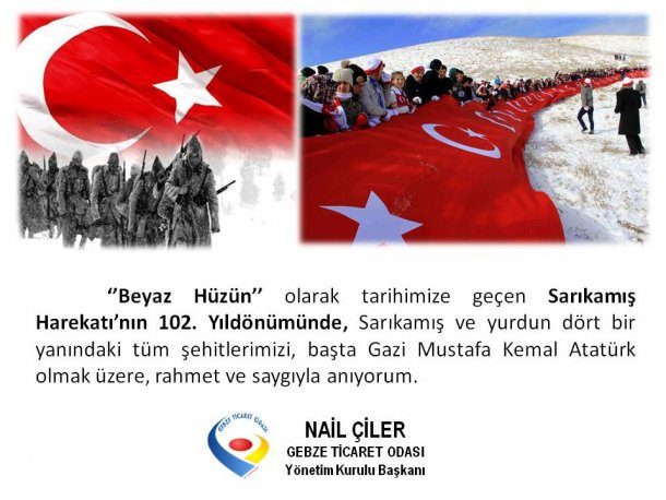 Sarıkamış Harekatı’nın 102. yıldönümünde şehitlerimizi saygıyla anıyoruz