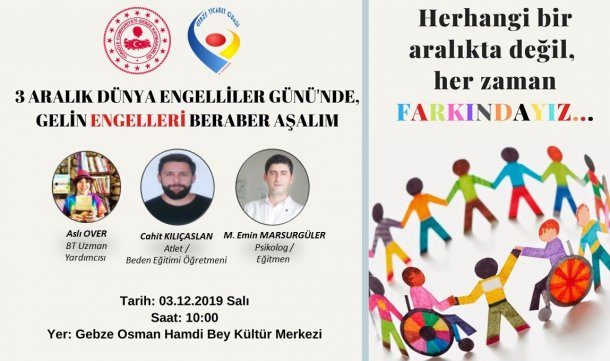 <div>3 Aralık Dünya Engelliler Günü'nde, gelin engelleri beraber aşalım...</div>
