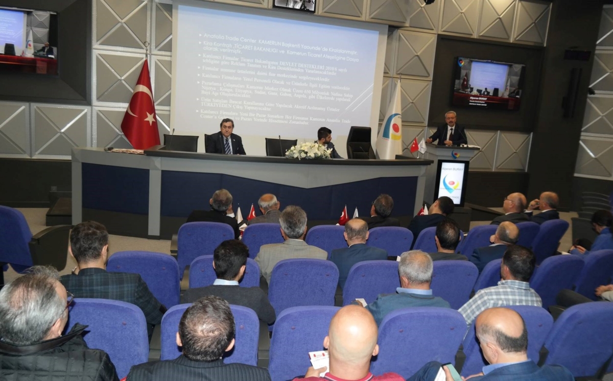Kamerun Anadolu Ticaret Merkezi hakkında ve Kamerun ile Orta Afrika Devletlerine ihracatın avantajları konusunda gerçekleşen bilgilendirme toplantısı